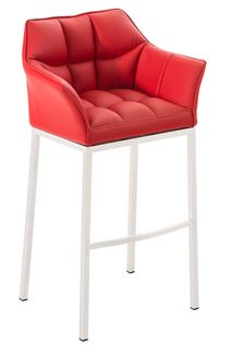 Tabouret De Bar Damaso En Similicuir Rouge/blanc