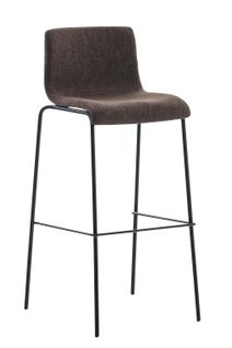 Tabouret De Bar Hoover Assise En Tissu - 4 Pieds En Métal Marron/noir