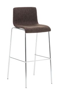 Tabouret De Bar Hoover Assise En Tissu - 4 Pieds En Métal Marron/chrome