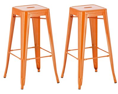 Lot De 2 Tabourets De Bar Joshua Orange