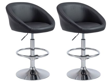 Lot De 2 Tabourets De Bar Miami V2 Similicuir Noir