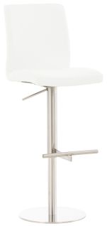 Tabouret De Bar Cadiz En Similicuir Blanc /acier Inoxydable