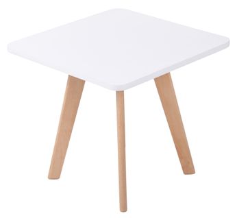 Table D'appoint Angulaire Almeria Plateau  Mdf  Pieds En Bois De Hêtre Blanc /nature