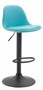 Tabouret De Bar  Kiel Assise Et Dossier Rembourrés Similicuir Bleu/noir