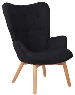 Chaise Lounge Durham En Tissu Noir