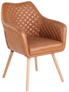 Chaise De Salle À Manger Gent Similicuir Marron Clair/nature