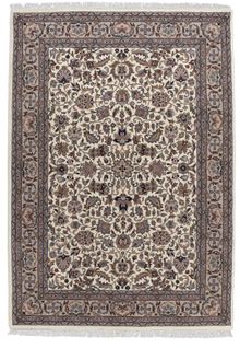 Tapis D'orient Noué à La Main Benares 250x300 Cm - Crème