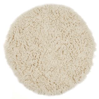 Tapis Flokati Grec Original Flokos 2450 Diam 100 Cm - Crème