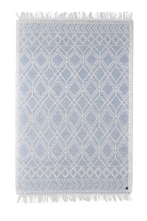 Tapis Scandinave Tissé Main Colored Macramé 190x290 Cm - Bleu