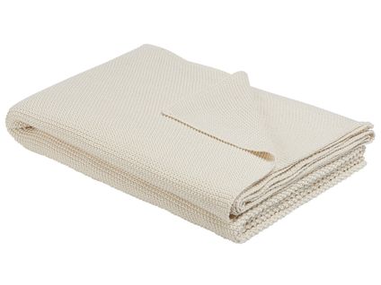 Couverture En Coton 130 X 180 Cm Beige Asaka
