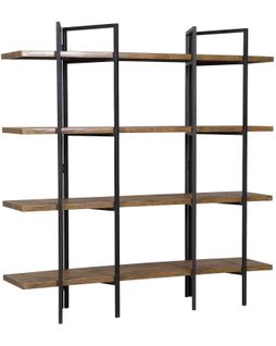 Bibliothèque 4 Étagères Bois Foncé Compton