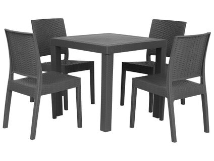 Set De Salle à Manger Matériaux Synthétiques Gris Graphite Fossano