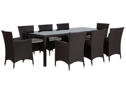 Set De Salle à Manger Verre Marron Italy