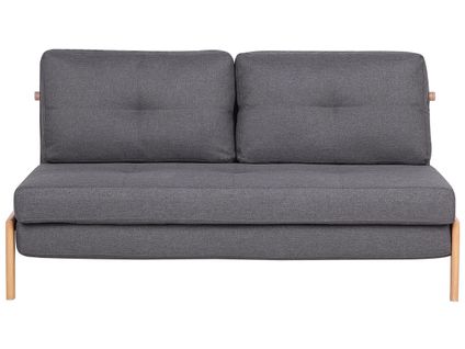 Canapé Convertible 2 Places En Tissu Gris Foncé Edland