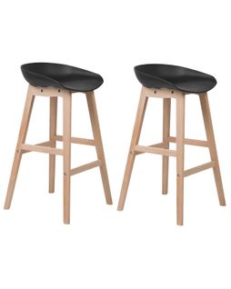 Tabouret De Bar Set De 2 Noir Micco