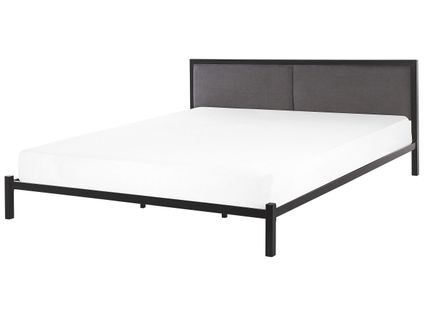 Lit Double En Métal Noir 180 X 200 Cm Clamart