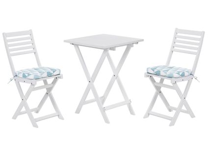 Ensemble Pour Bistro Avec Coussin Bois Bleu Fiji
