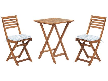 Ensemble Pour Bistro Avec Coussin Bois Bleu Fiji
