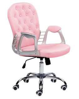 Chaise De Bureau Cuir Pu Rose Princess