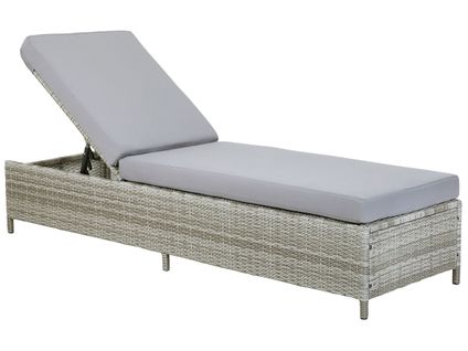 Chaise Longue Avec Coussin Gris Turin