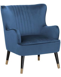 Fauteuil En Velours Bleu Varberg