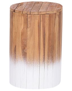 Table De Chevet En Bois Clair Et Blanc Movas