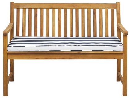 Banc Avec Coussin D'assise Vivara 120 Cm Bois D'acacia Certifié Bleu Marine