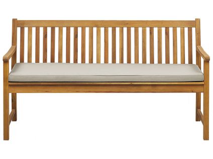 Banc Avec Coussin D'assise Vivara 160 Cm Bois D'acacia Certifié Beige