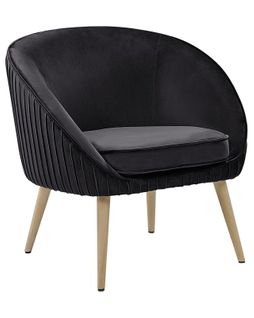 Velours Fauteuil Noir Tromso