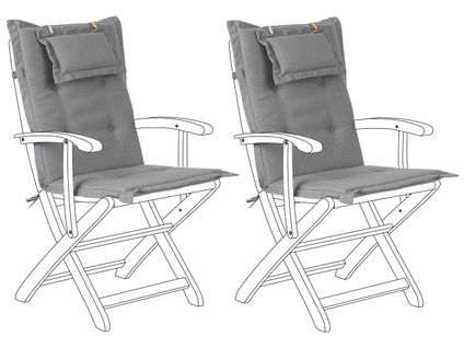 Lot De 2 Coussins En Tissu Gris Pour Chaises De Jardin Maui