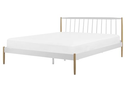 Lit Double En Métal Blanc 160 X 200 Cm Maurs