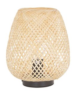 Lampe à Poser En Bambou Clair 30 Cm Bomu