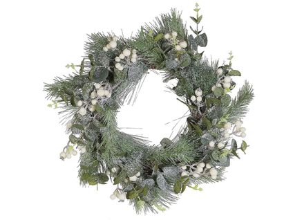 Couronne De Noël Verte Enneigée D 54 Cm Jurmu