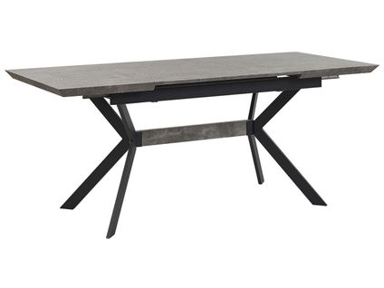 Table Effet Béton Et Noir 140 / 180 X 80 Cm Benson