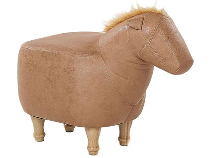 Tabouret Enfant En Cuir Pu Beige Horse