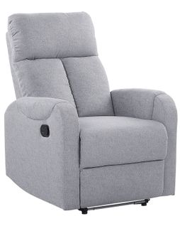 Fauteuil De Relaxation En Tissu Gris Avec LEDs Et Port USB Somero
