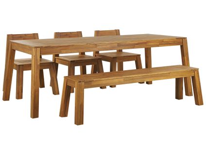 Set De Salle à Manger Bois Solide Bois Clair Livorno