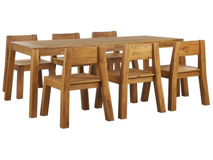Set De Salle à Manger Bois Solide Bois Clair Livorno