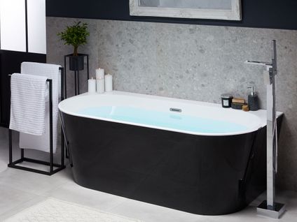 Baignoire Semi-îlot Noire 170 X 80 Cm Harvey