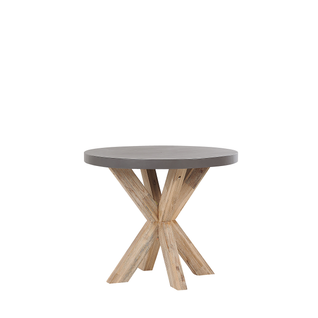 Table De Jardin En Fibre-ciment Gris Et Bois D 90 Cm Olbia