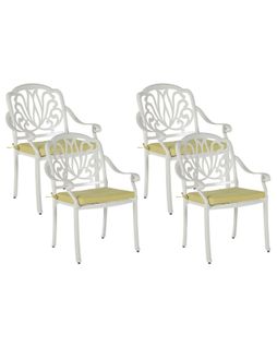 Chaise De Jardin Set De 4 Métal Blanc Ancona