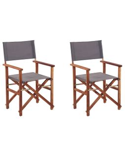 Chaise De Jardin Set De 2 Bois Gris Cine