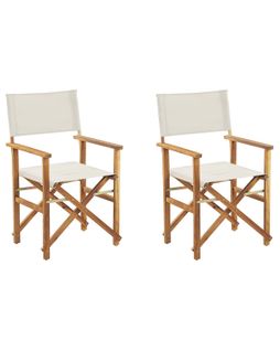 Chaise De Jardin Set De 2 Bois Blanc Cassé Cine