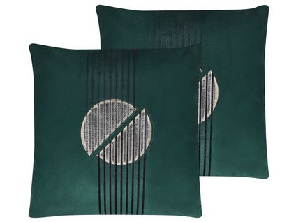 Lot De 2 Coussins Vert Émeraude Ceropegia 45 X 45 Cm
