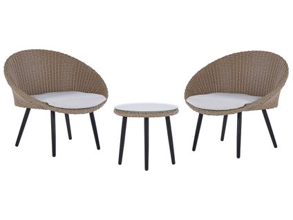 Ensemble Pour Bistro Avec Coussin Beige Beige Clair Ortigia
