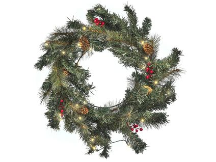 Couronne De Noël LED D 60 Cm Vert Tenala