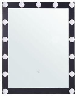 Miroir Mural De Salle De Bain LED 50 X 60 Cm Noir Odenas