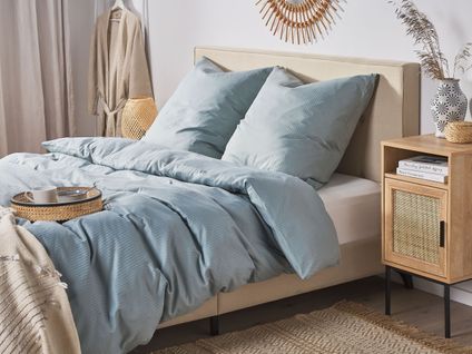 Housse De Couette En Coton 155 X 220 Cm Gris Avondale