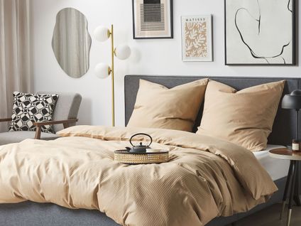 Housse De Couette En Coton 220 X 240 Cm Beige Avondale