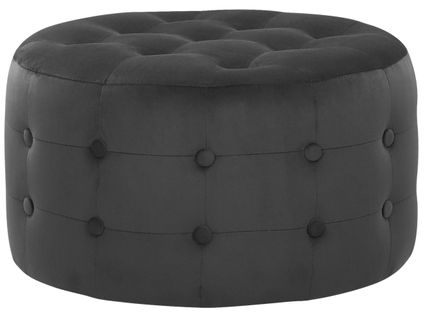 Pouf En Velours Noir D 55 Cm Tampa